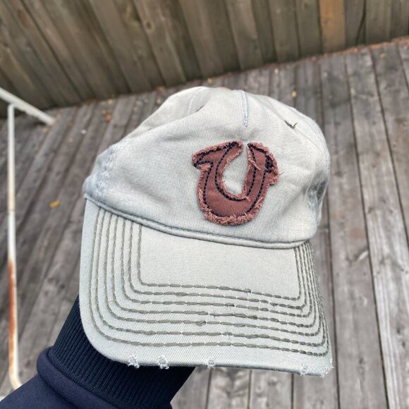 Vintage True Religion Y2K Embroidered Baseball Cap Hat Distressed - Picture 3 of 7